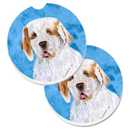 Carolines Treasures Blue Clumber Spaniel  Cup Holder Car Coaster, PK2 SS4776-BUCARC
